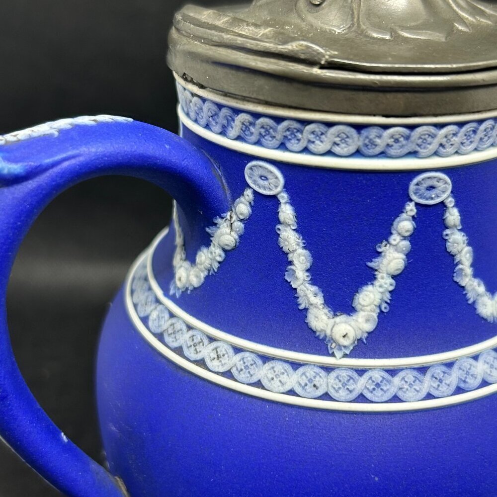 Antique Wedgwood Jasperware rope handled jug/pitcher c. Late 1800s- early 1900’s - Picture 13 of 15
